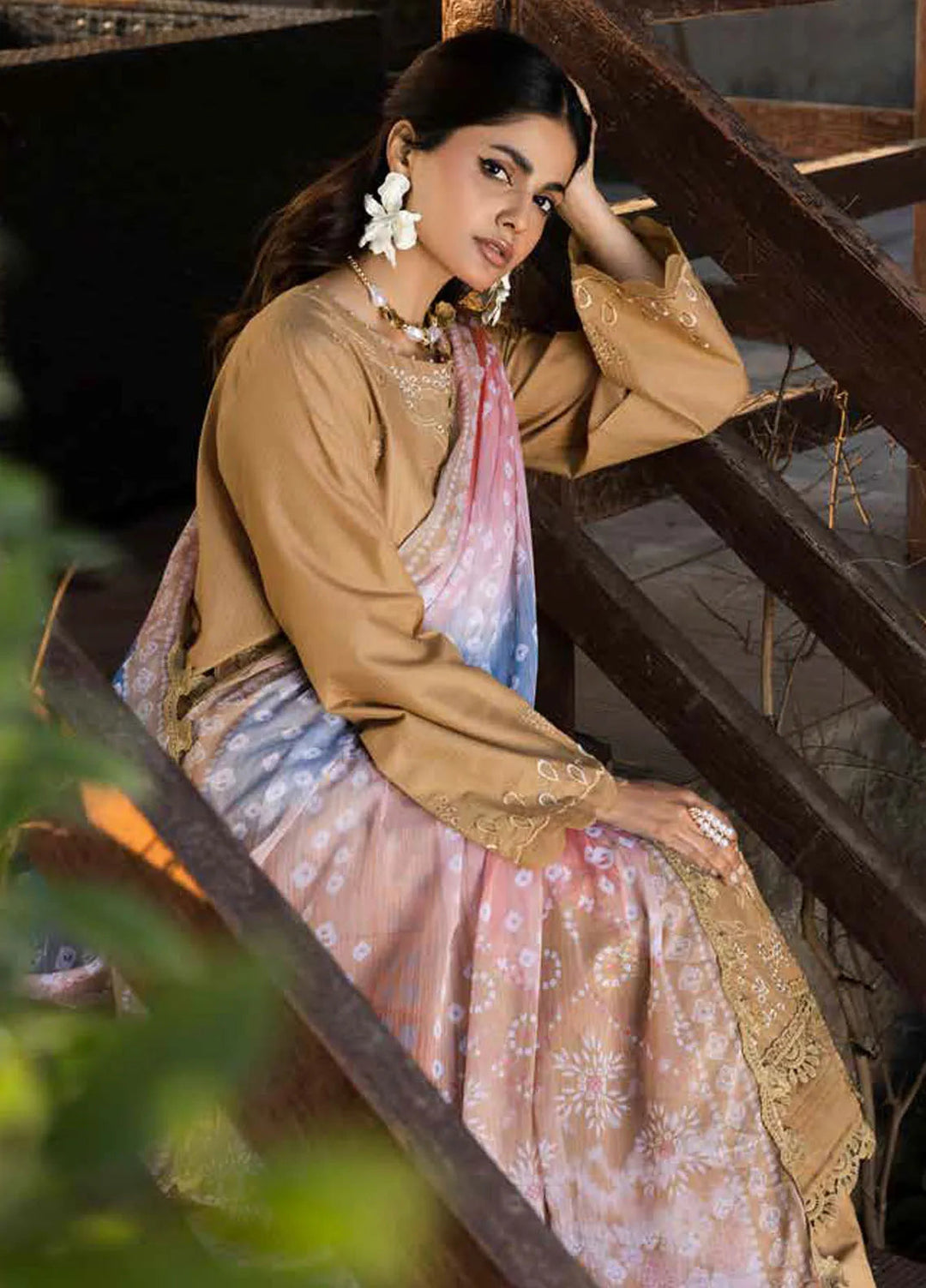 Tehzeeb by Riaz Arts Chikankari Lawn Suits Unstitched 3 Piece RA25TEC TL-445 - Summer Collection