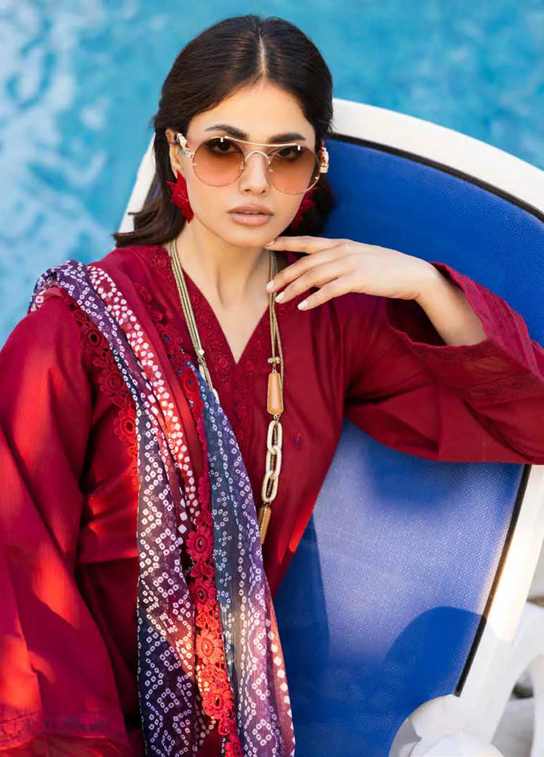 Tehzeeb by Riaz Arts Chikankari Lawn Suits Unstitched 3 Piece RA25TEC TL-446 - Summer Collection