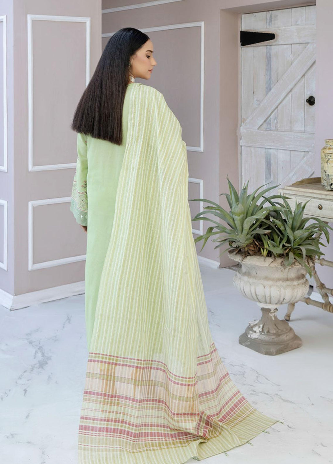 Tehzeeb By Riaz Arts Embroidered Lawn Suits Unstitched 3 Piece RA23-T3 TL-18 - Summer Collection