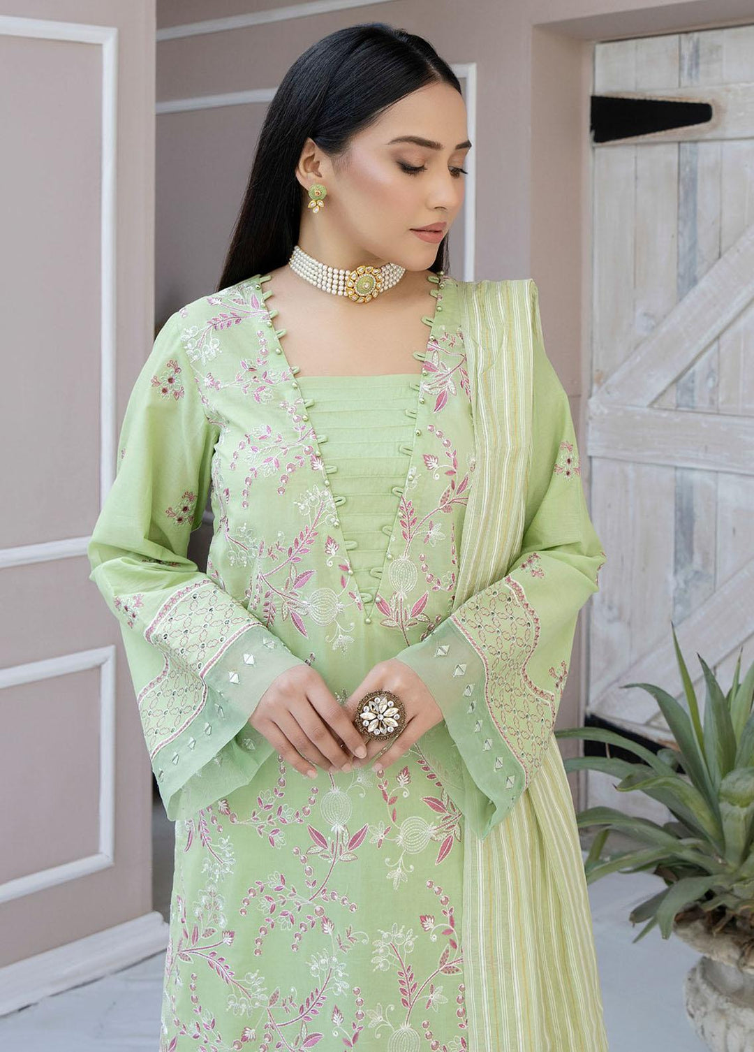 Tehzeeb By Riaz Arts Embroidered Lawn Suits Unstitched 3 Piece RA23-T3 TL-18 - Summer Collection