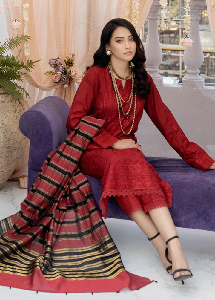 Tehzeeb By Riaz Arts Embroidered Lawn Suits Unstitched 3 Piece RA23-T3 TL-21 - Summer Collection