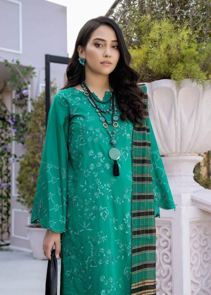 Tehzeeb By Riaz Arts Embroidered Lawn Suits Unstitched 3 Piece RA23-T3 TL-22 - Summer Collection