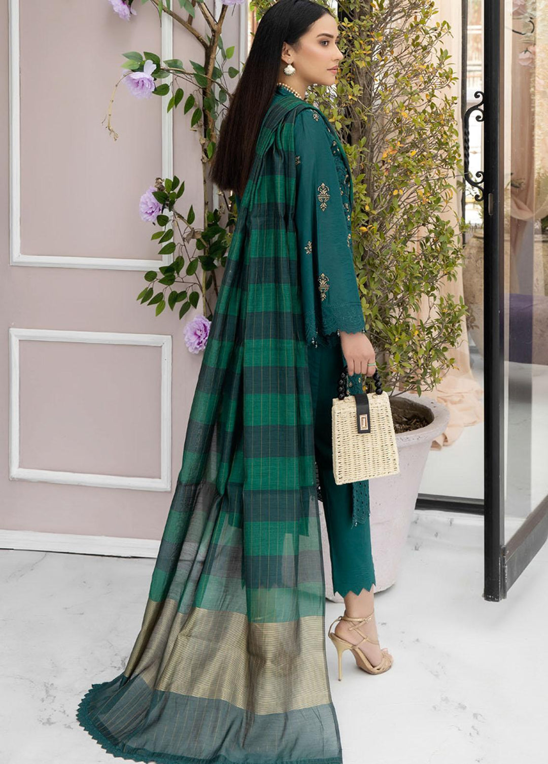 Tehzeeb By Riaz Arts Embroidered Lawn Suits Unstitched 3 Piece RA23-T3 TL-24 - Summer Collection