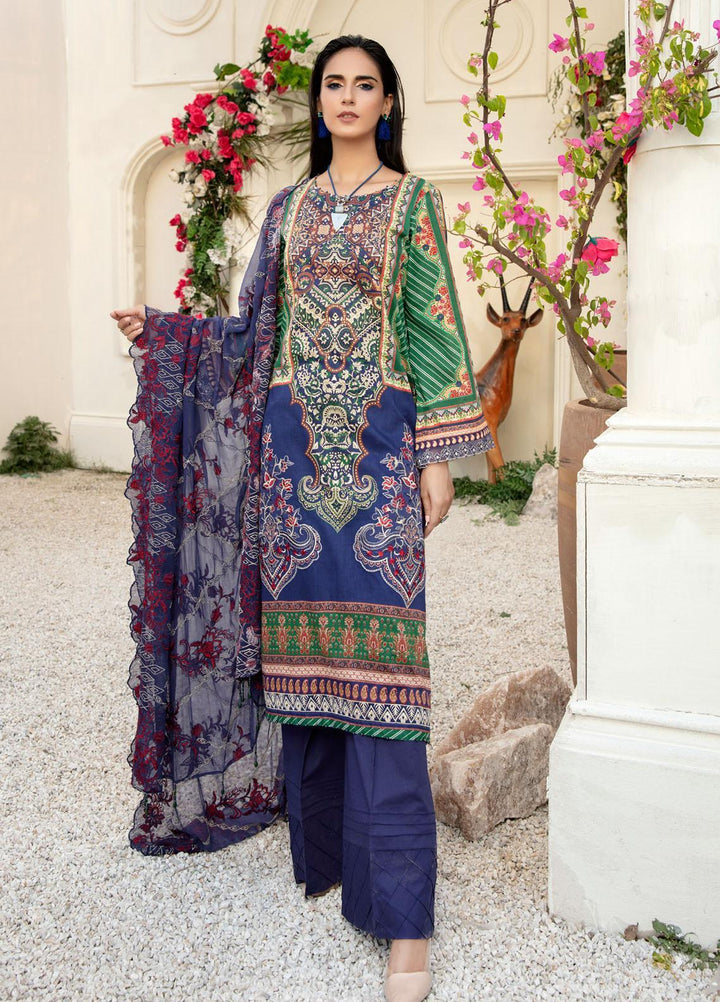 Tehzeeb by Riaz Arts Embroidered Lawn Suits Unstitched 3 Piece RA21TZ TL-20 - Summer Collection