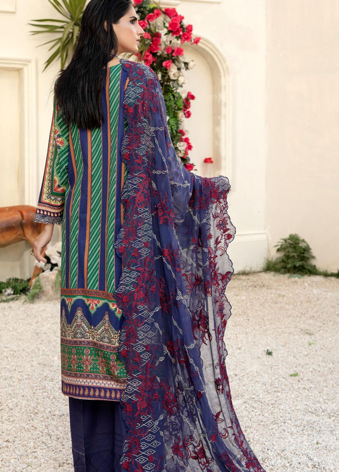Tehzeeb by Riaz Arts Embroidered Lawn Suits Unstitched 3 Piece RA21TZ TL-20 - Summer Collection