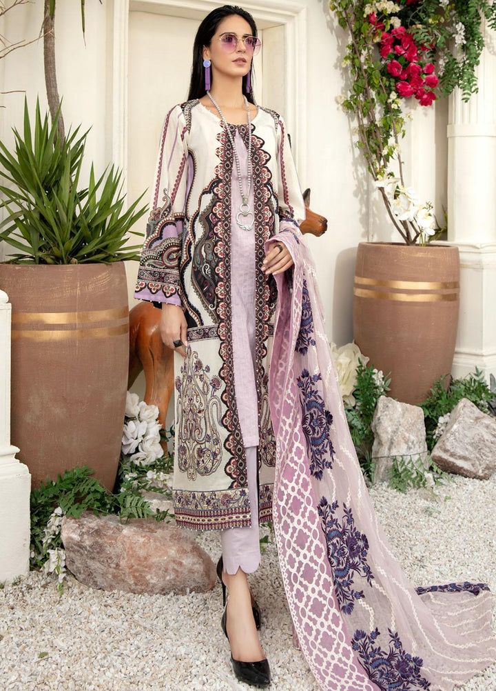 Tehzeeb by Riaz Arts Embroidered Lawn Suits Unstitched 3 Piece RA21TZ TL-22 - Summer Collection
