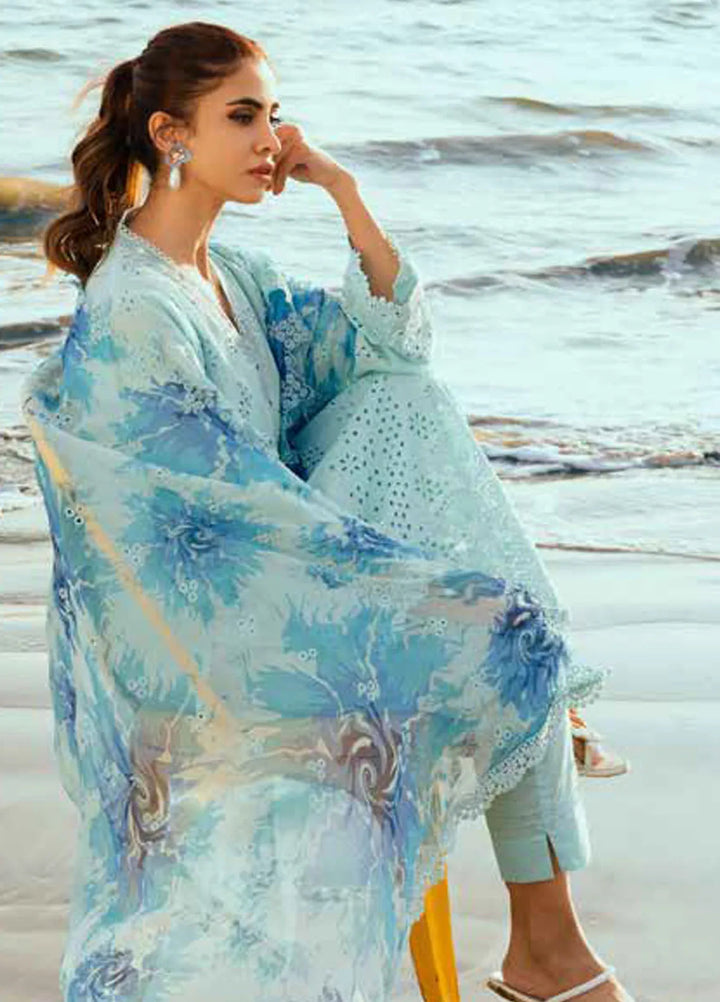 Tehzeeb by Riaz Arts Embroidered Lawn Suit Unstitched 3 Piece RA25TC TL-417 - Summer Collection