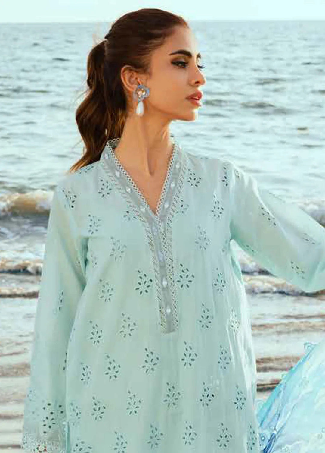 Tehzeeb by Riaz Arts Embroidered Lawn Suit Unstitched 3 Piece RA25TC TL-417 - Summer Collection