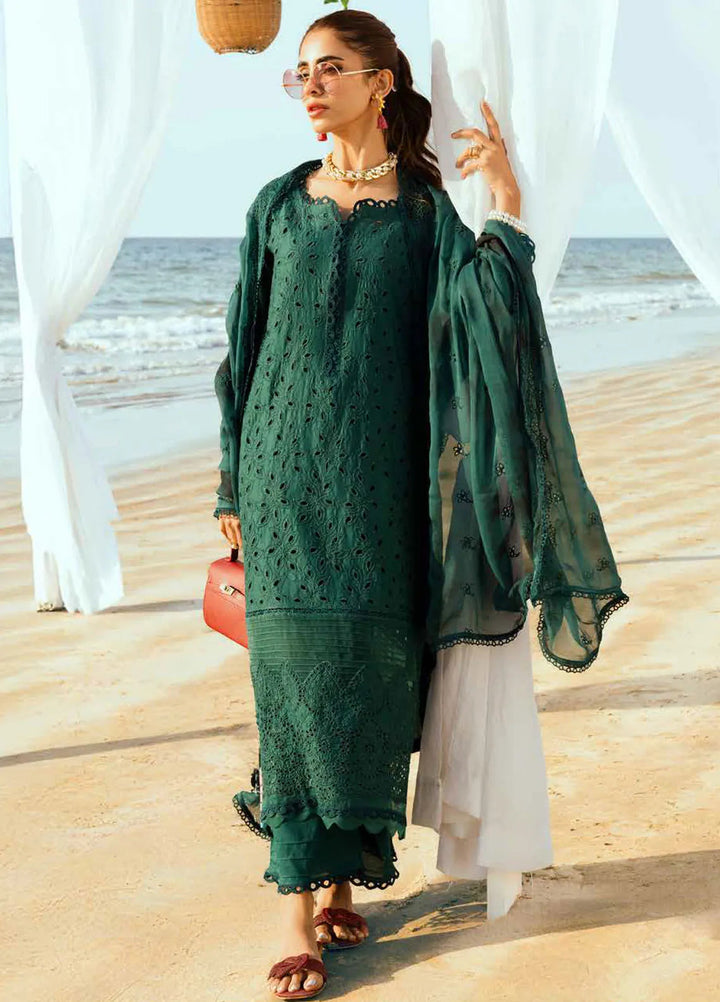Tehzeeb by Riaz Arts Embroidered Lawn Suit Unstitched 3 Piece RA25TC TL-422 - Summer Collection