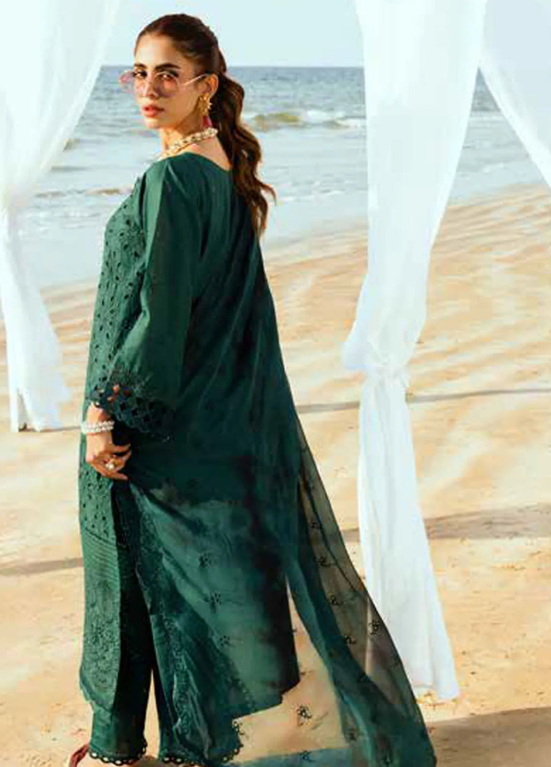 Tehzeeb by Riaz Arts Embroidered Lawn Suit Unstitched 3 Piece RA25TC TL-422 - Summer Collection