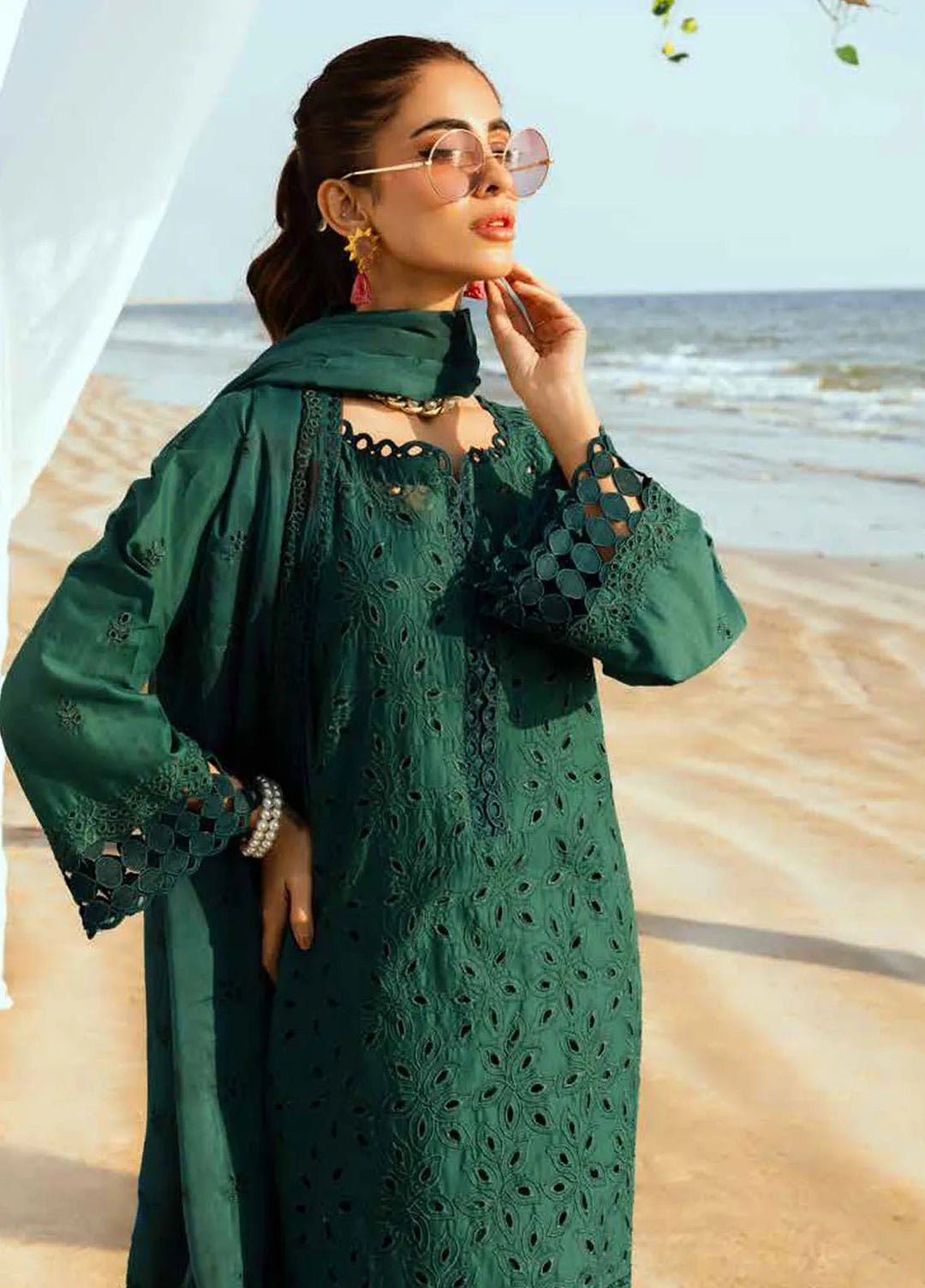 Tehzeeb by Riaz Arts Embroidered Lawn Suit Unstitched 3 Piece RA25TC TL-422 - Summer Collection