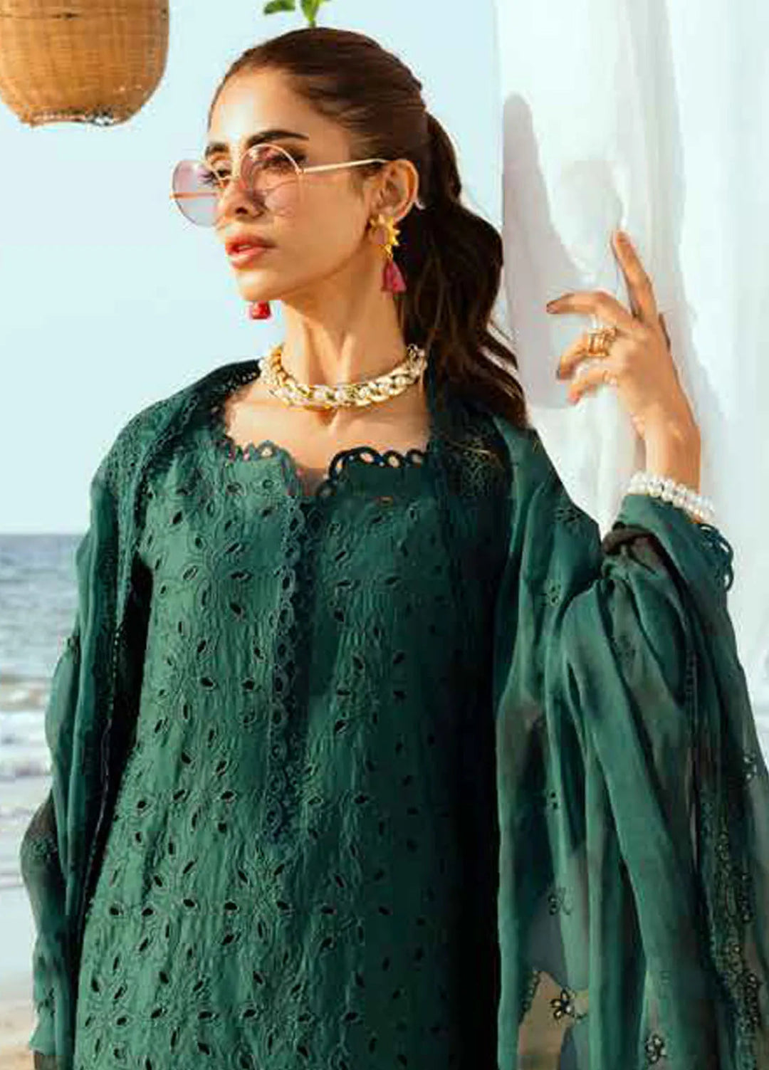 Tehzeeb by Riaz Arts Embroidered Lawn Suit Unstitched 3 Piece RA25TC TL-422 - Summer Collection