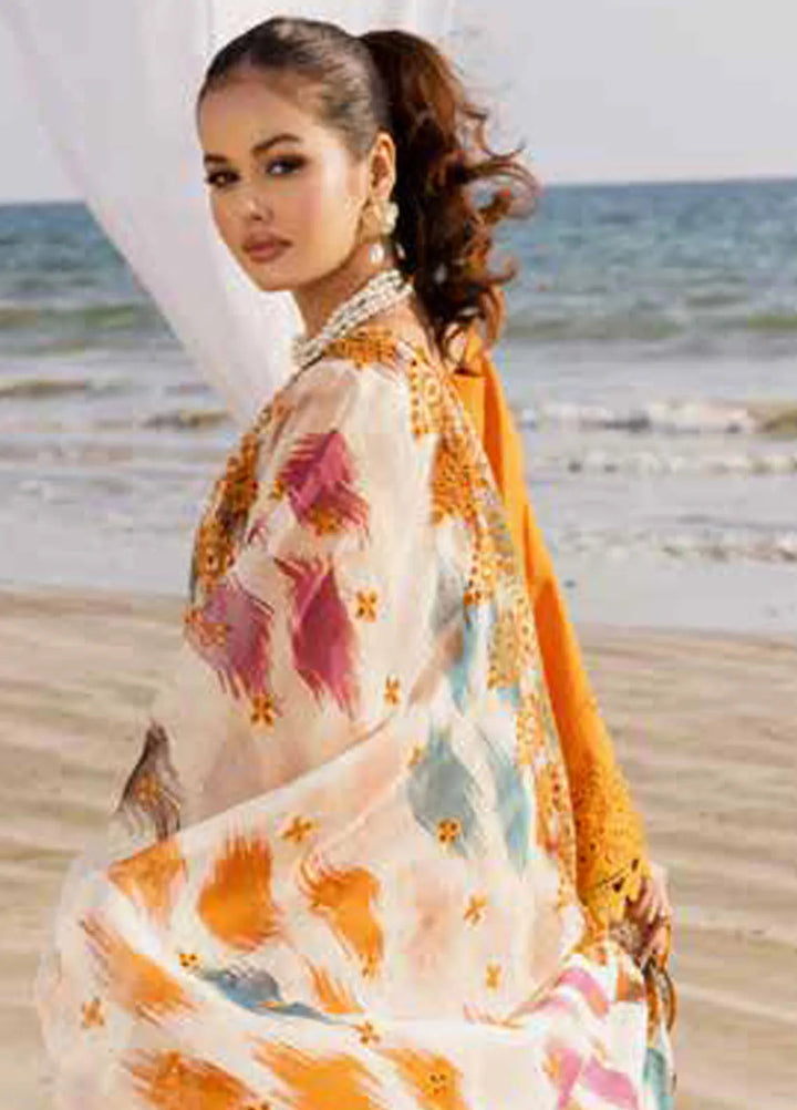 Tehzeeb by Riaz Arts Embroidered Lawn Suit Unstitched 3 Piece RA25TC TL-423 - Summer Collection