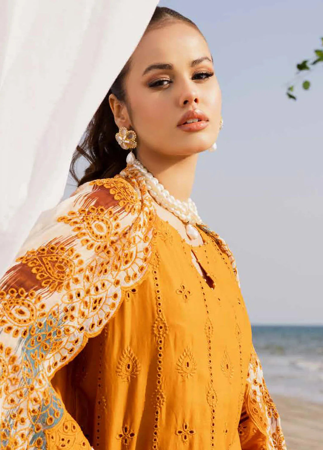 Tehzeeb by Riaz Arts Embroidered Lawn Suit Unstitched 3 Piece RA25TC TL-423 - Summer Collection