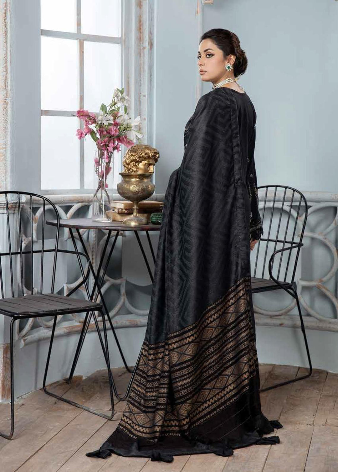 Tehzeeb By Riaz Arts Embroidered Leather Peach Suits Unstitched 3 Piece RA22TP TL-32 - Winter Collection