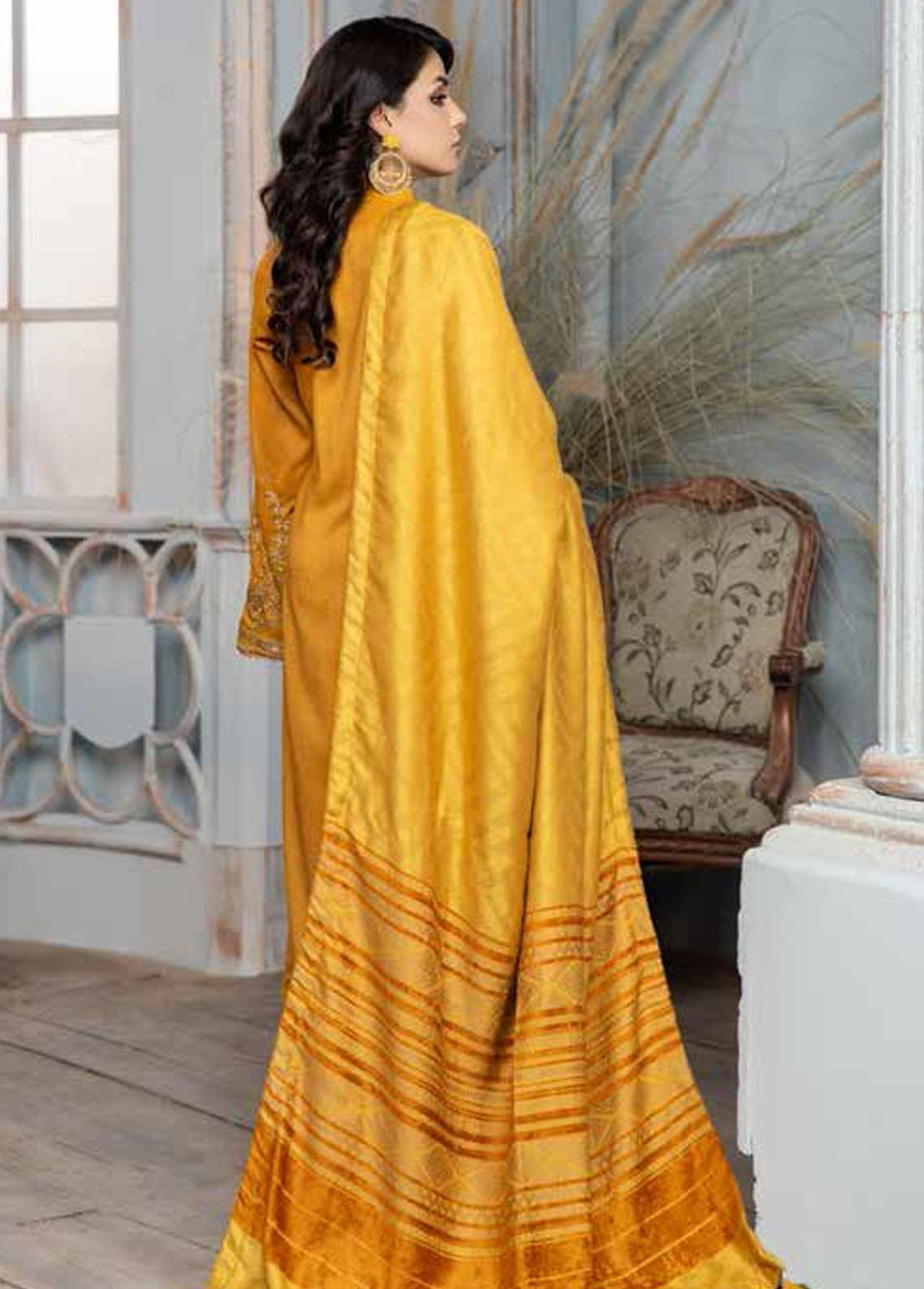 Tehzeeb By Riaz Arts Embroidered Leather Peach Suits Unstitched 3 Piece RA22TP TL-35 - Winter Collection