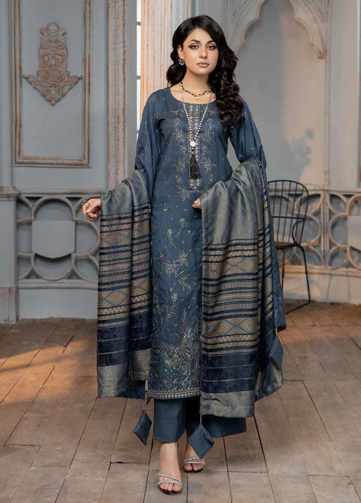 Tehzeeb By Riaz Arts Embroidered Leather Peach Suits Unstitched 3 Piece RA22TP TL-36 - Winter Collection