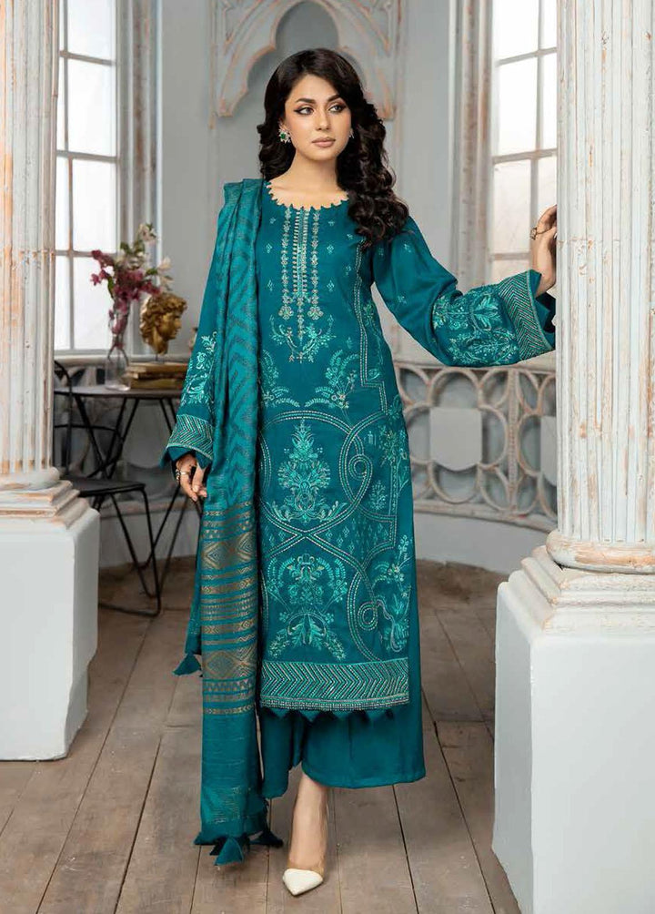 Tehzeeb By Riaz Arts Embroidered Leather Peach Suits Unstitched 3 Piece RA22TP TL-38 - Winter Collection