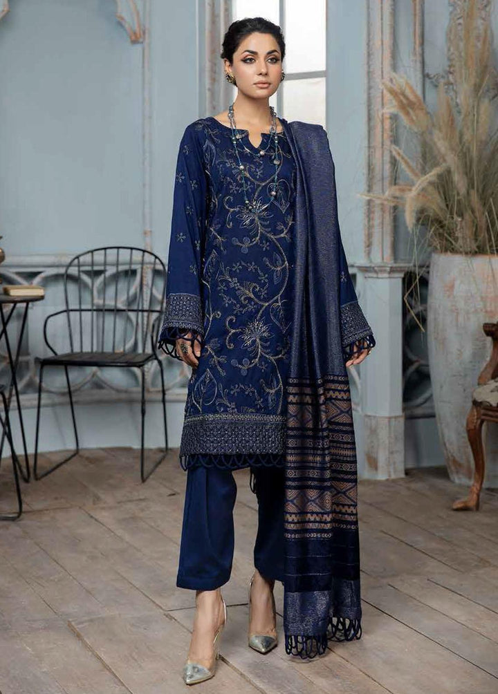 Tehzeeb By Riaz Arts Embroidered Leather Peach Suits Unstitched 3 Piece RA22TP TL-40 - Winter Collection