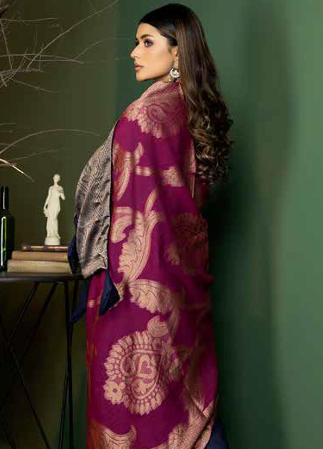 Tehzeeb by Riaz Arts Embroidered Leather Peach Suits Unstitched 3 Piece RA22TB TL-101 - Winter Collection