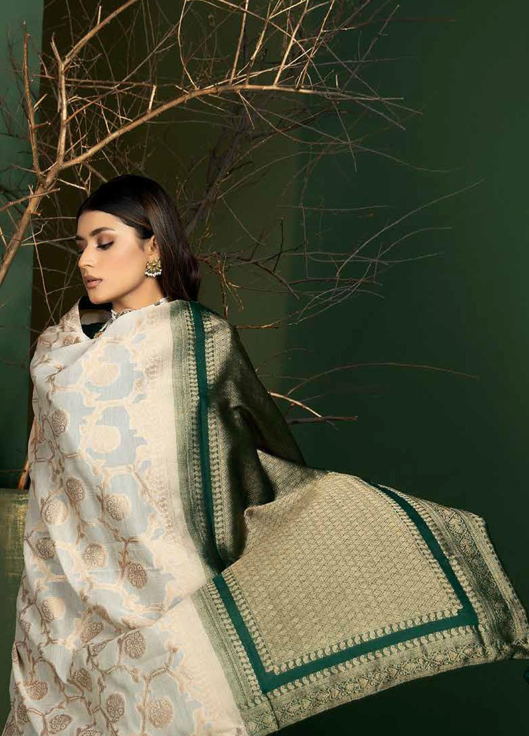 Tehzeeb by Riaz Arts Embroidered Leather Peach Suits Unstitched 3 Piece RA22TB TL-102 - Winter Collection