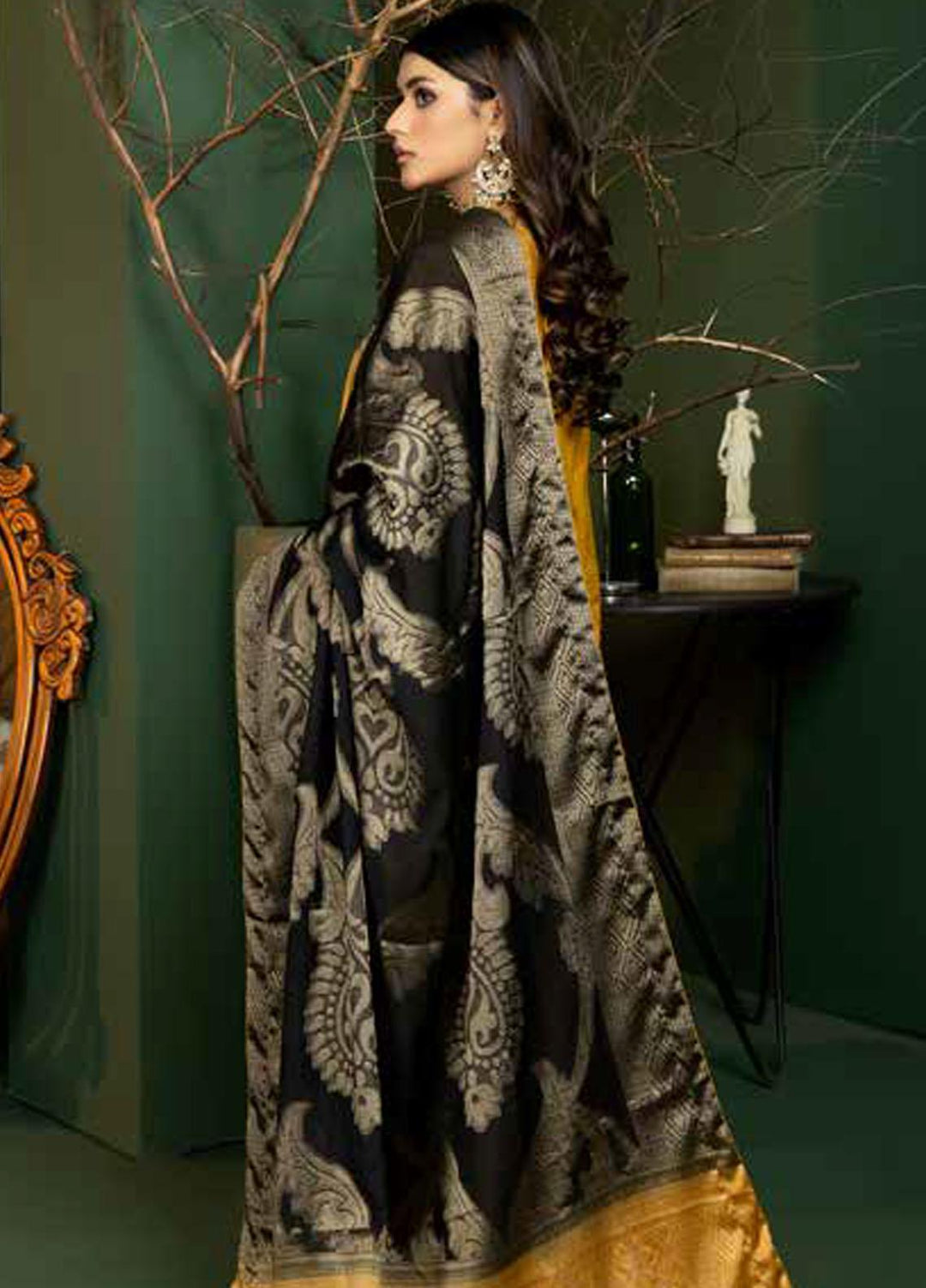 Tehzeeb by Riaz Arts Embroidered Leather Peach Suits Unstitched 3 Piece RA22TB TL-104 - Winter Collection