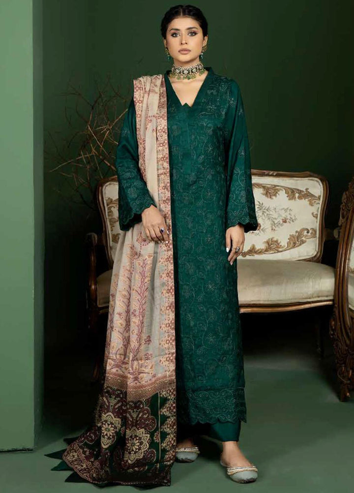 Tehzeeb by Riaz Arts Embroidered Leather Peach Suits Unstitched 3 Piece RA22TB TL-106 - Winter Collection