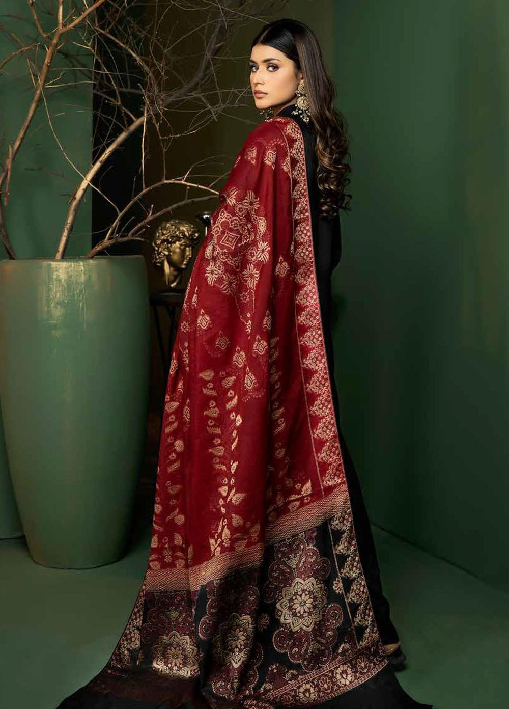 Tehzeeb by Riaz Arts Embroidered Leather Peach Suits Unstitched 3 Piece RA22TB TL-109 - Winter Collection
