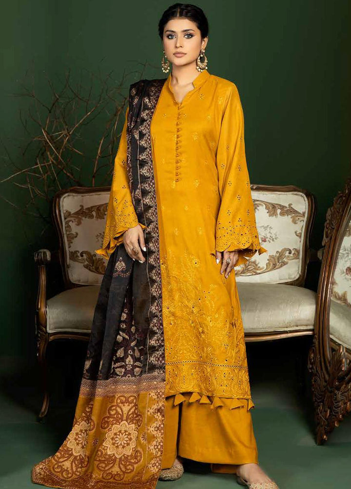 Tehzeeb by Riaz Arts Embroidered Leather Peach Suits Unstitched 3 Piece RA22TB TL-110 - Winter Collection