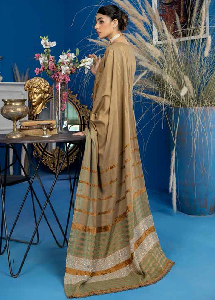 Tehzeeb By Riaz Arts Embroidered Leather Peach Suits Unstitched 3 Piece RA22LP TL-21 - Winter Collection