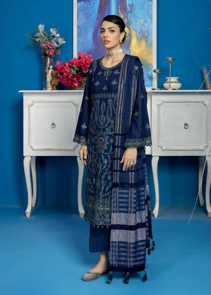 Tehzeeb By Riaz Arts Embroidered Leather Peach Suits Unstitched 3 Piece RA22LP TL-22 - Winter Collection