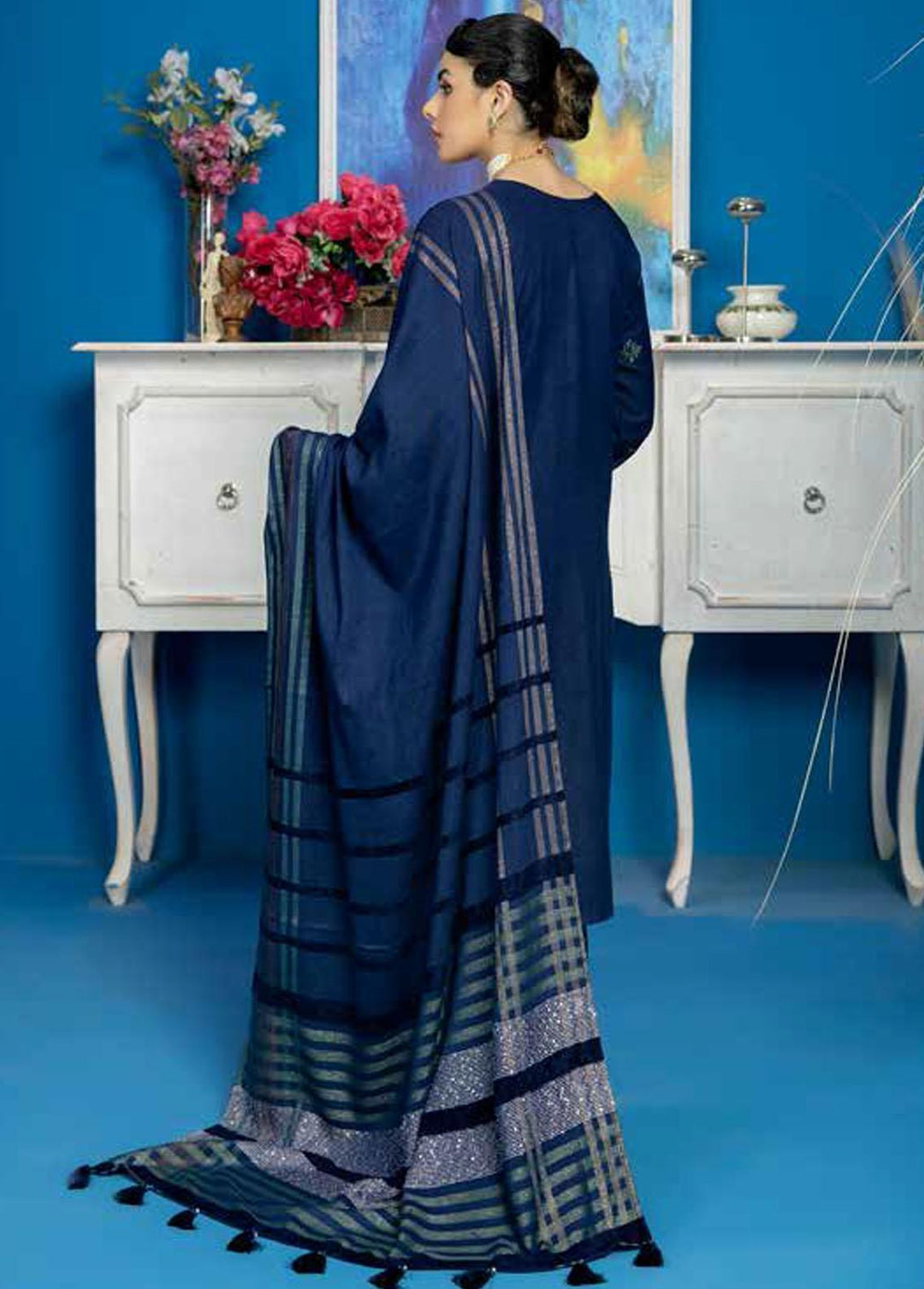 Tehzeeb By Riaz Arts Embroidered Leather Peach Suits Unstitched 3 Piece RA22LP TL-22 - Winter Collection