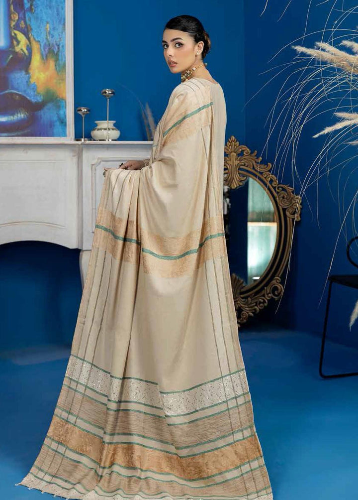 Tehzeeb By Riaz Arts Embroidered Leather Peach Suits Unstitched 3 Piece RA22LP TL-23 - Winter Collection