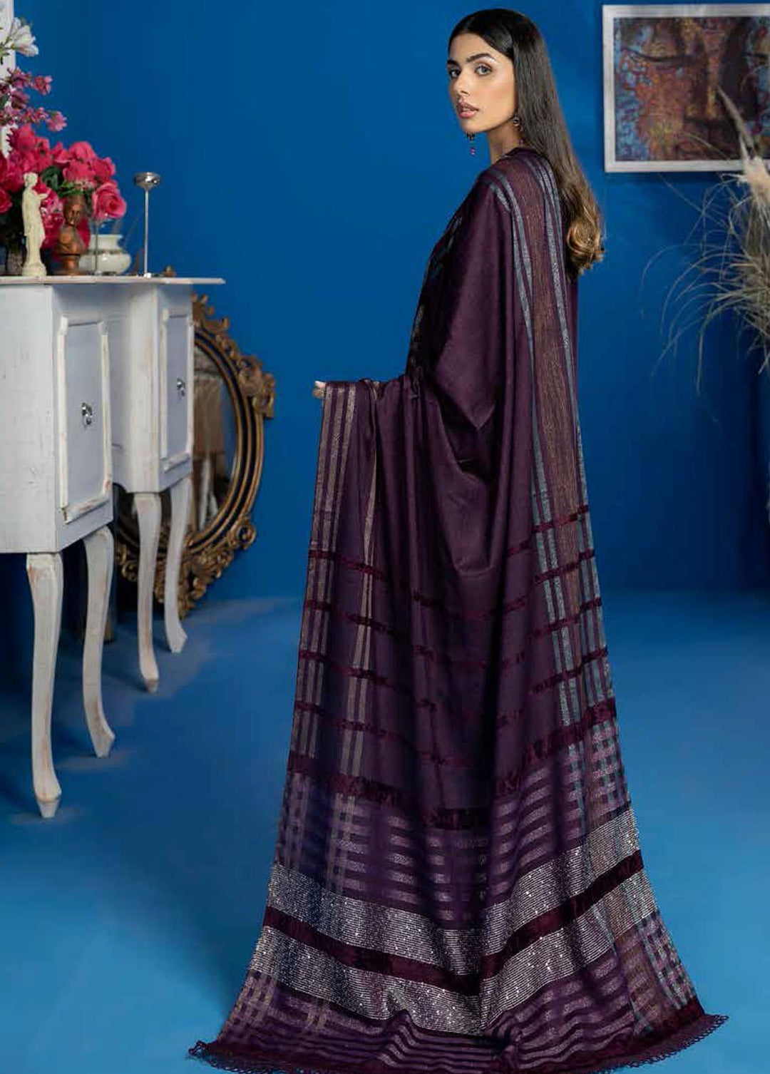 Tehzeeb By Riaz Arts Embroidered Leather Peach Suits Unstitched 3 Piece RA22LP TL-24 - Winter Collection