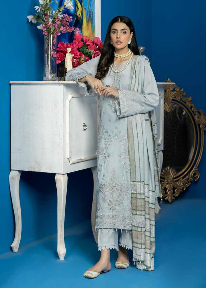 Tehzeeb By Riaz Arts Embroidered Leather Peach Suits Unstitched 3 Piece RA22LP TL-25 - Winter Collection