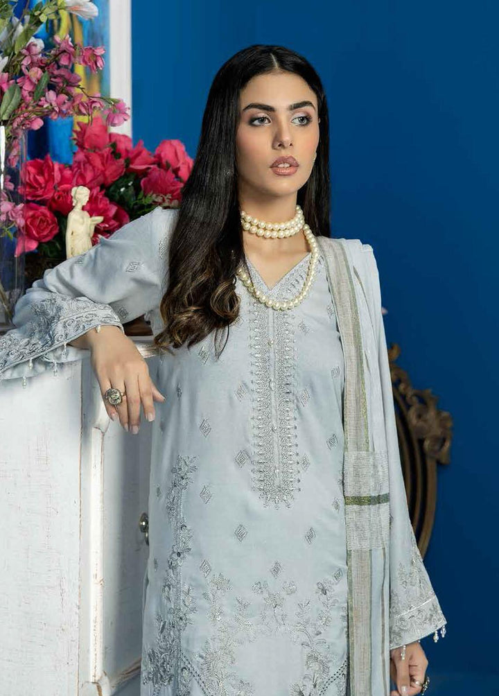 Tehzeeb By Riaz Arts Embroidered Leather Peach Suits Unstitched 3 Piece RA22LP TL-25 - Winter Collection