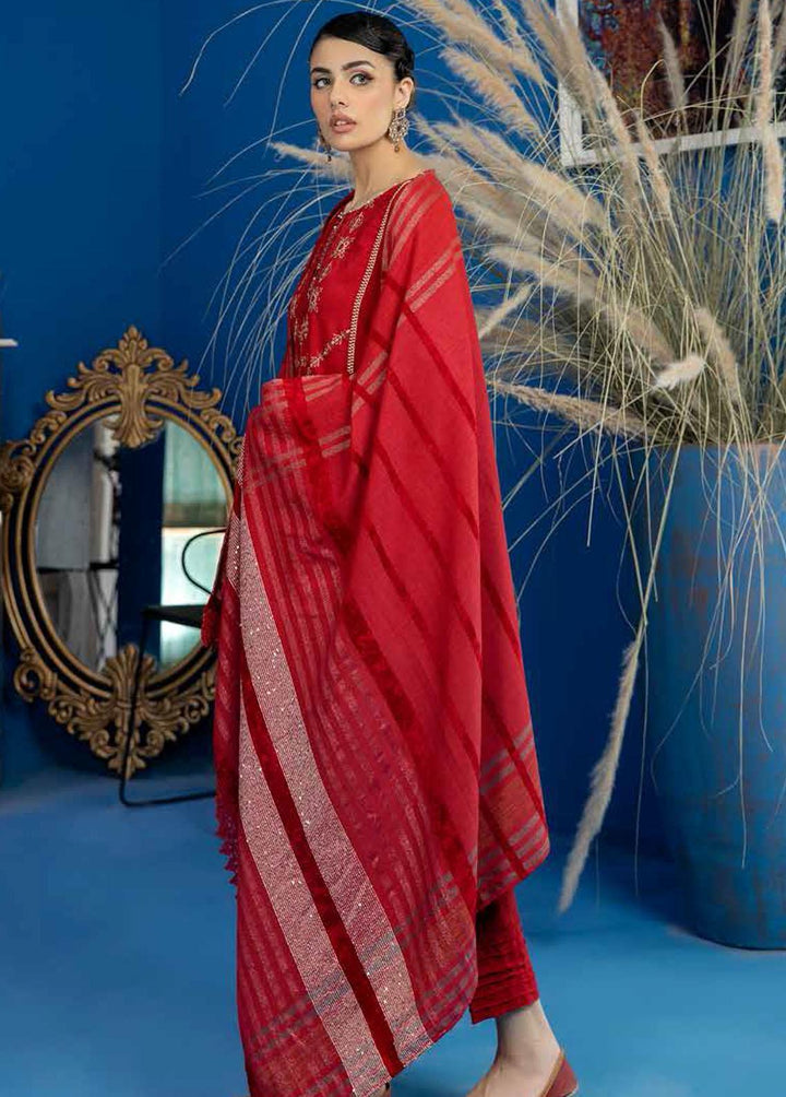 Tehzeeb By Riaz Arts Embroidered Leather Peach Suits Unstitched 3 Piece RA22LP TL-26 - Winter Collection