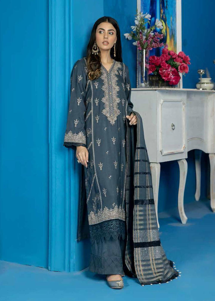 Tehzeeb By Riaz Arts Embroidered Leather Peach Suits Unstitched 3 Piece RA22LP TL-27 - Winter Collection