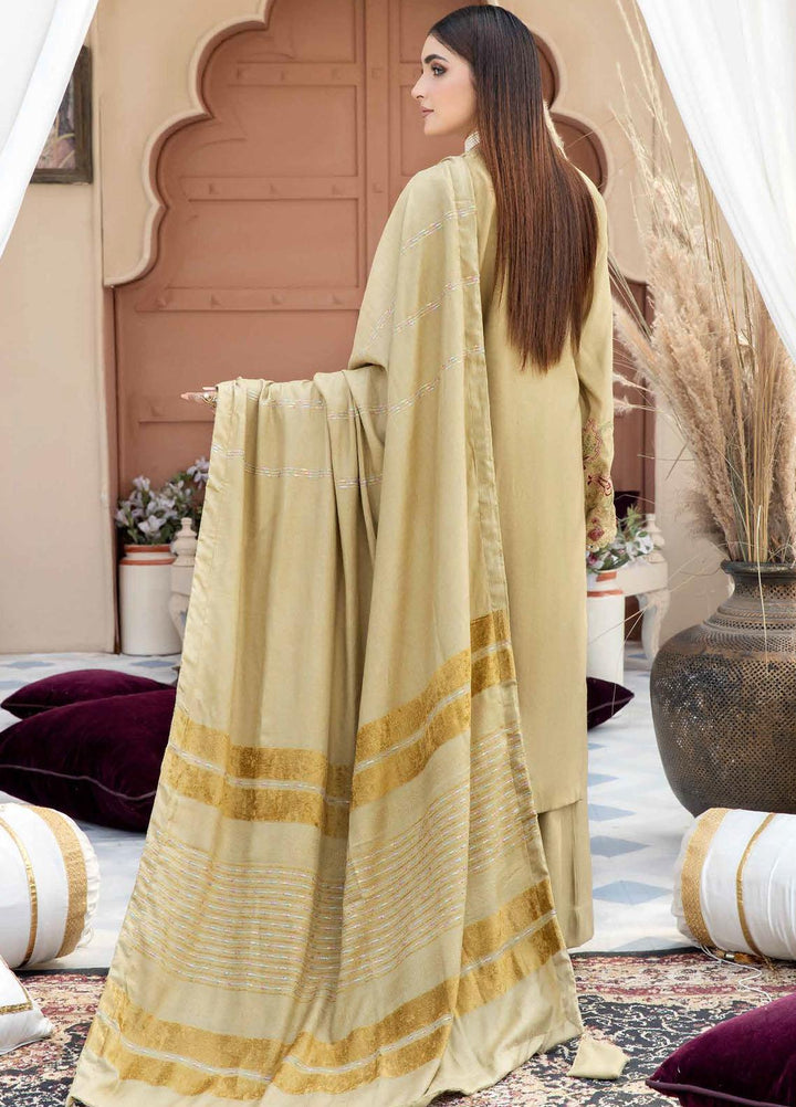 Tehzeeb By Riaz Arts Embroidered Leather Peach Suits Unstitched 3 Piece RA22TL4 TL-52 - Winter Collection