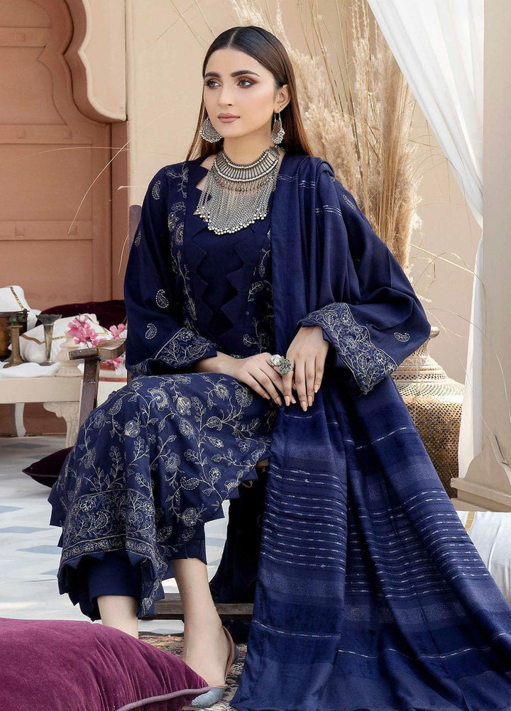 Tehzeeb By Riaz Arts Embroidered Leather Peach Suits Unstitched 3 Piece RA22TL4 TL-53 - Winter Collection