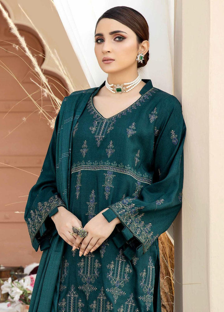 Tehzeeb By Riaz Arts Embroidered Leather Peach Suits Unstitched 3 Piece RA22TL4 TL-58 - Winter Collection