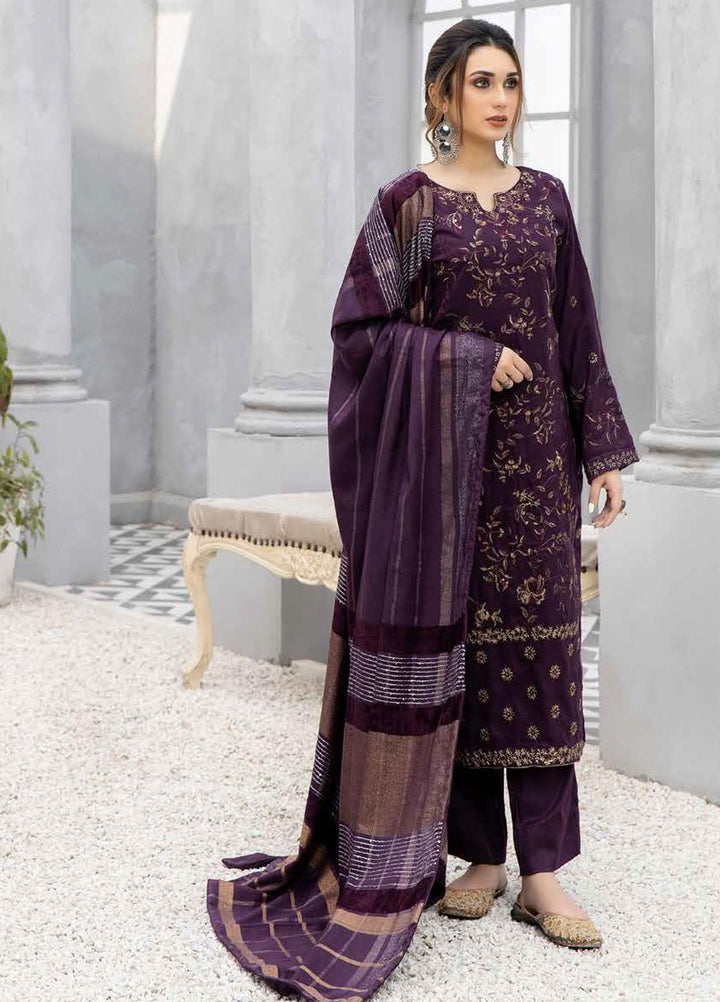 Tehzeeb By Riaz Arts Embroidered Leather Peach Suits Unstitched 3 Piece RA22TL5 TL-122 - Winter Collection