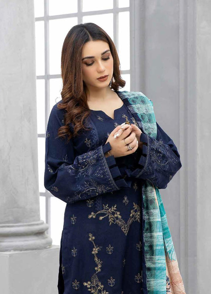 Tehzeeb By Riaz Arts Embroidered Leather Peach Suits Unstitched 3 Piece RA22TL5 TL-124 - Winter Collection