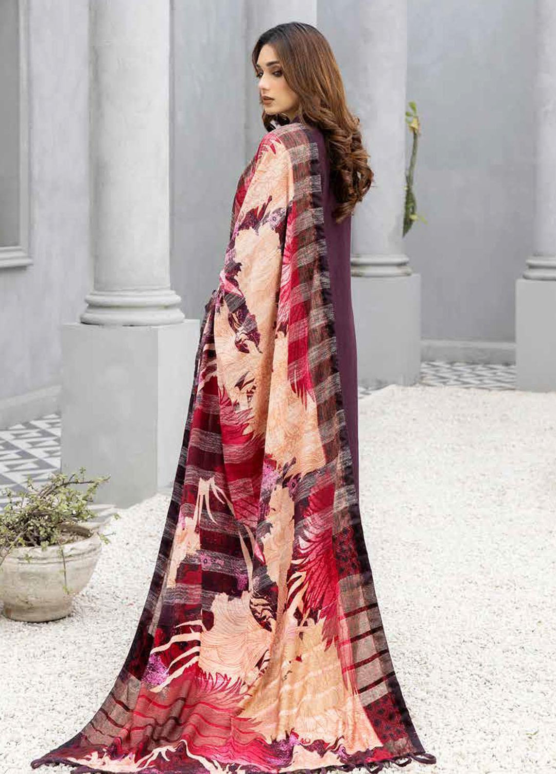 Tehzeeb By Riaz Arts Embroidered Leather Peach Suits Unstitched 3 Piece RA22TL5 TL-125 - Winter Collection