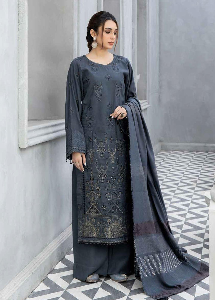 Tehzeeb By Riaz Arts Embroidered Leather Peach Suits Unstitched 3 Piece RA22TL5 TL-127 - Winter Collection