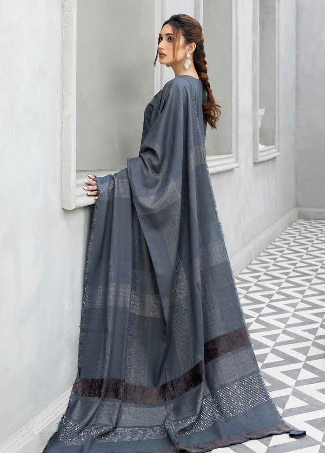 Tehzeeb By Riaz Arts Embroidered Leather Peach Suits Unstitched 3 Piece RA22TL5 TL-127 - Winter Collection