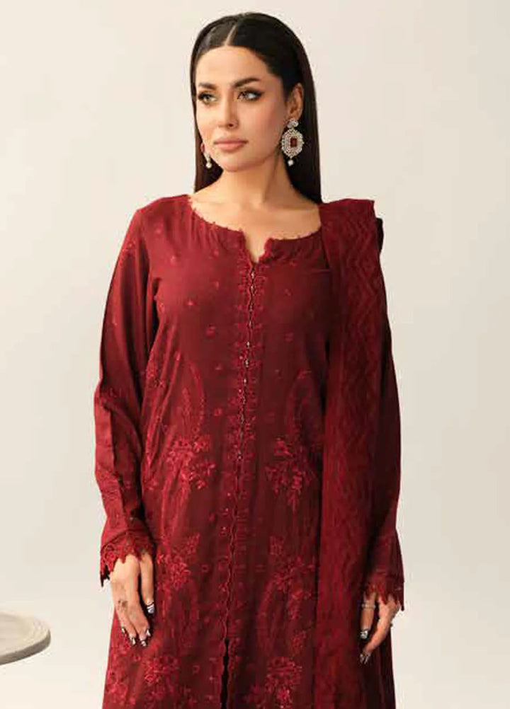 Tehzeeb By Riaz Arts Embroidered Leather Peach Suit Unstitched 3 Piece RA24EW TL-322 - Winter Collection