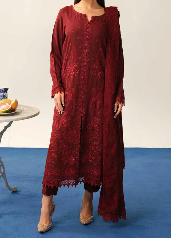 Tehzeeb By Riaz Arts Embroidered Leather Peach Suit Unstitched 3 Piece RA24EW TL-322 - Winter Collection