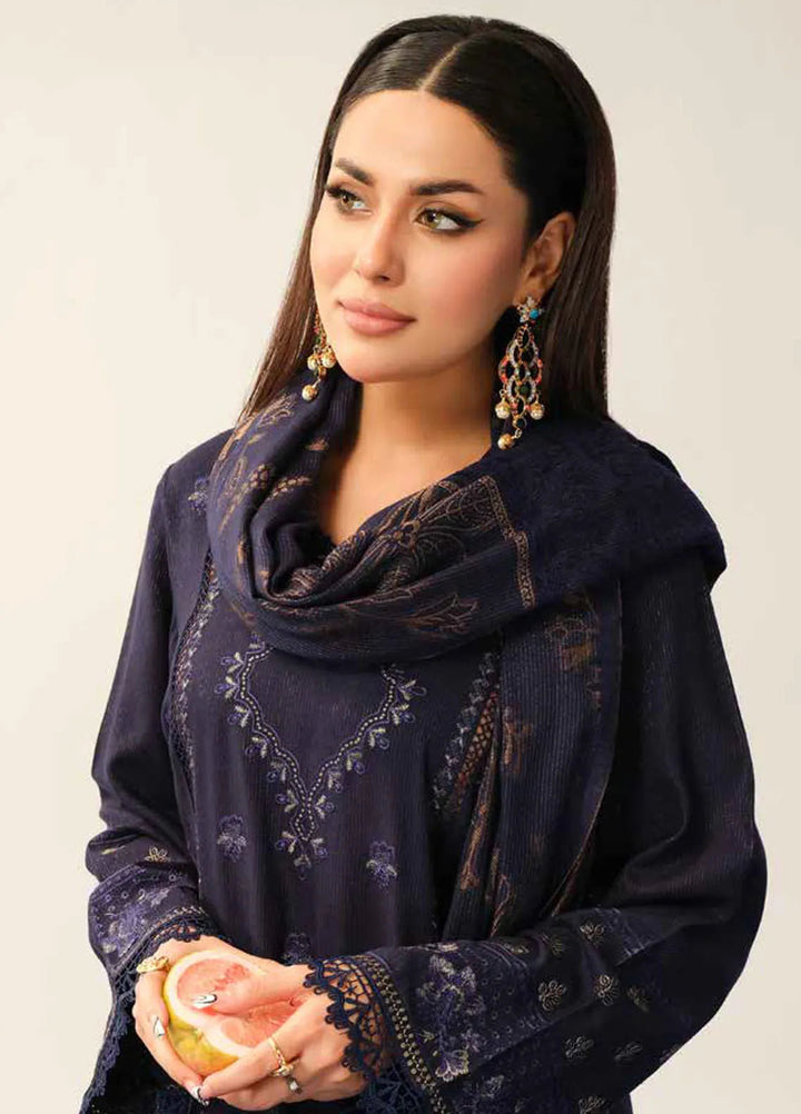 Tehzeeb By Riaz Arts Embroidered Leather Peach Suit Unstitched 3 Piece RA24EW TL-329 - Winter Collection