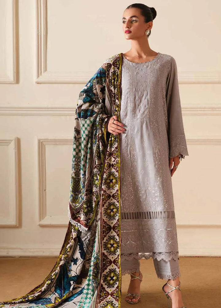 Tehzeeb By Riaz Arts Embroidered Leather Peach Suit Unstitched 3 Piece RA24TE TL-309 - Winter Collection